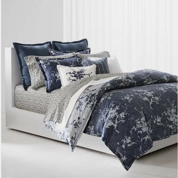 Ralph Lauren Home Eva Floral Reversible 3-Piece King Duvet Cover Set Navy Multi